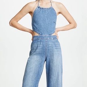 DL1961 Liv Weekend Halter Cut Out Jumpsuit